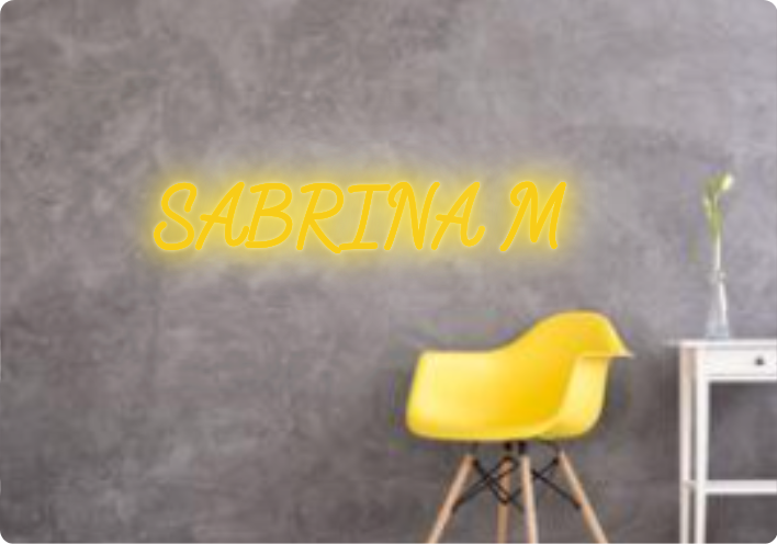 Custom text: SABRINA M